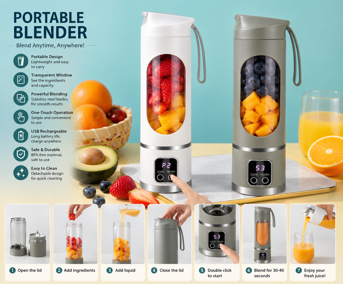 Portable Juicer Blender – Rechargeable Mini Juice Maker