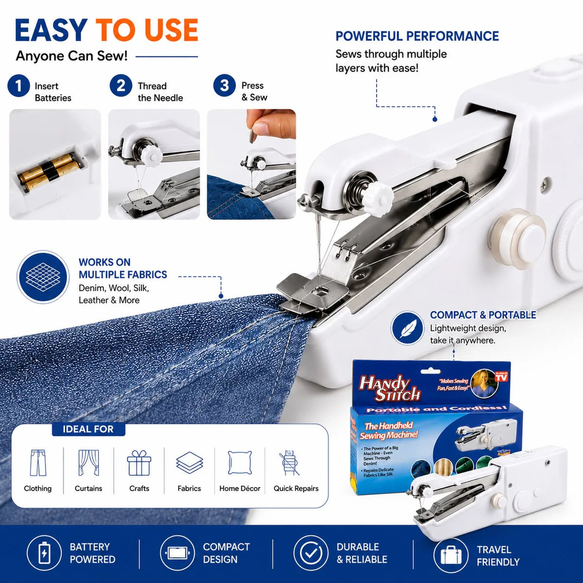Mini Portable Sewing Machine – Compact Electric Stitching Machine