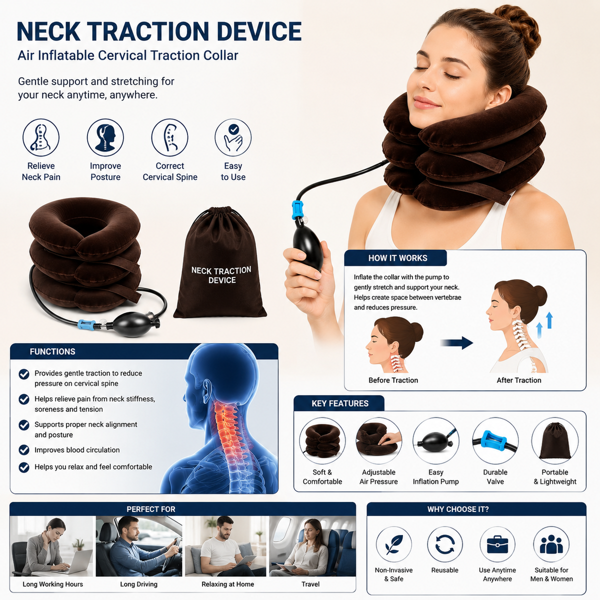Neck Stretcher – Gentle Cervical Support & Relaxation Device